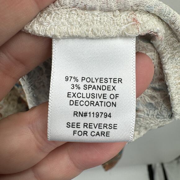 One World Boho Print Asymmetrical Hem Dress Size XXL Brown V-Neck Midi Beachy - Picture 8 of 12